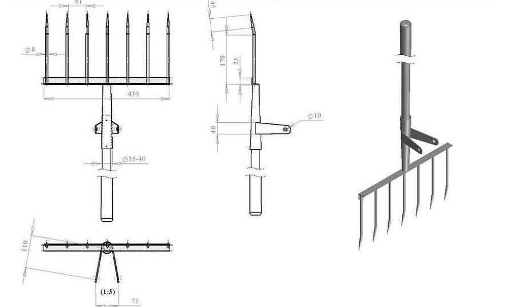 Ручной рыхлитель почвы своими руками чертежи