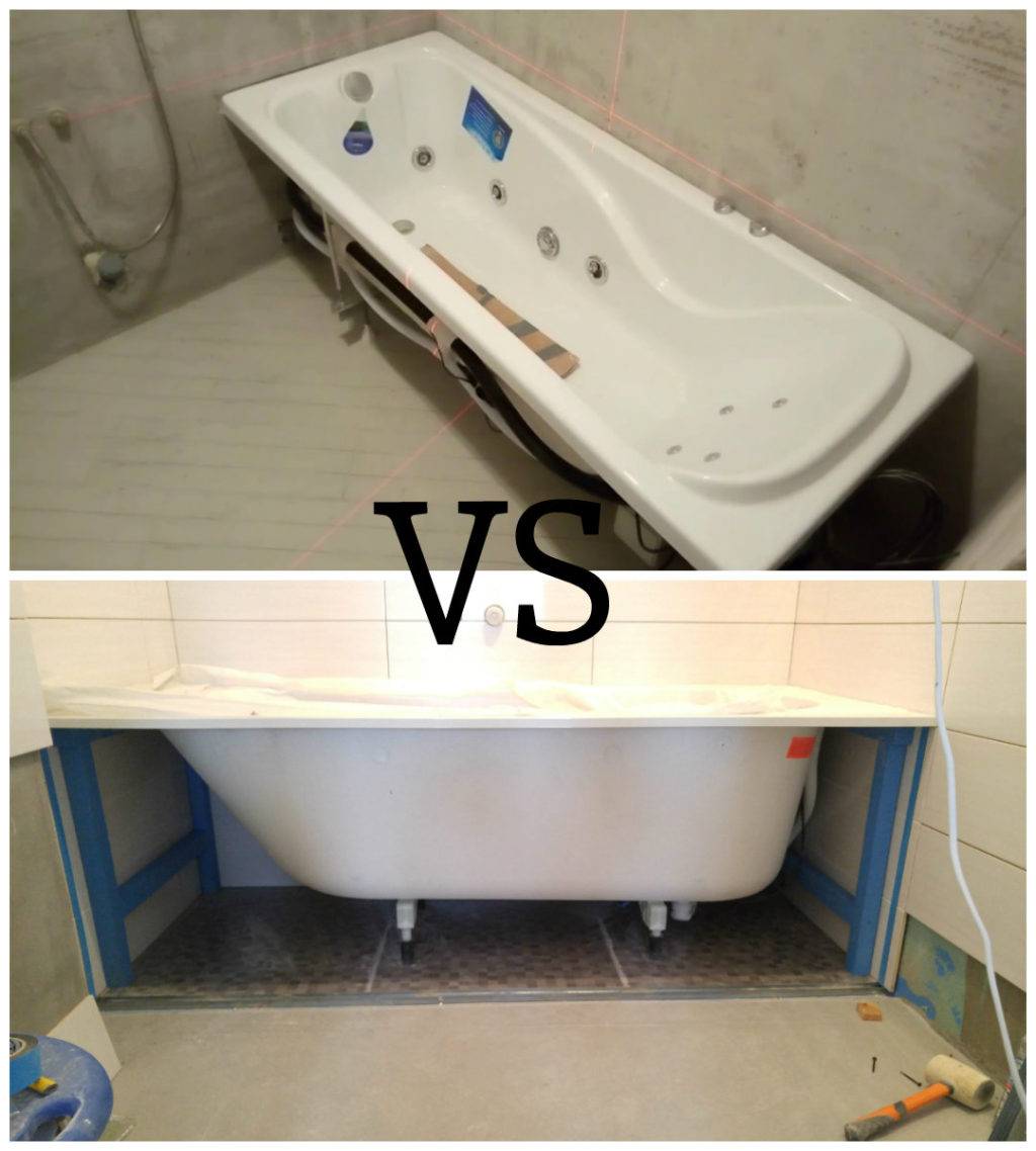 Установка ванны - на плитку или под плитку?