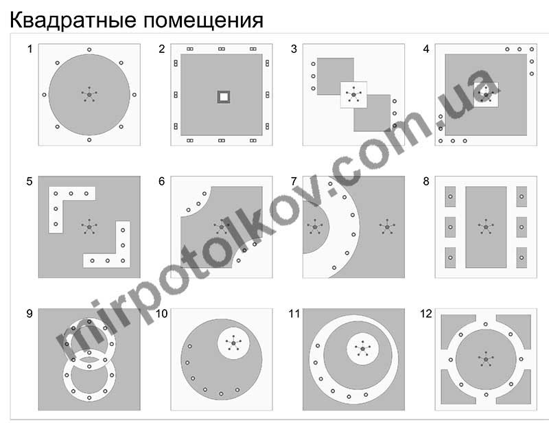 Эскизы потолков натяжных