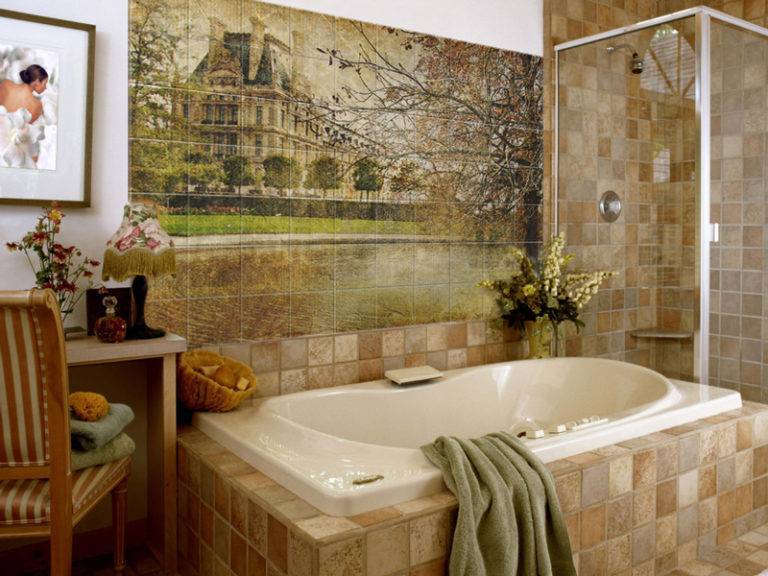 Панно из плитки в ванную: 2 варианта укладки + пошаговые инструкции