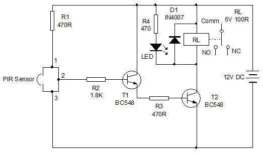 Pir датчик движения схема подключения