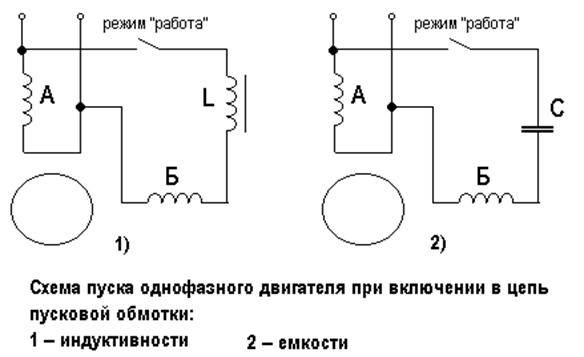 Схема подключения двигателя 220в с пусковой обмоткой