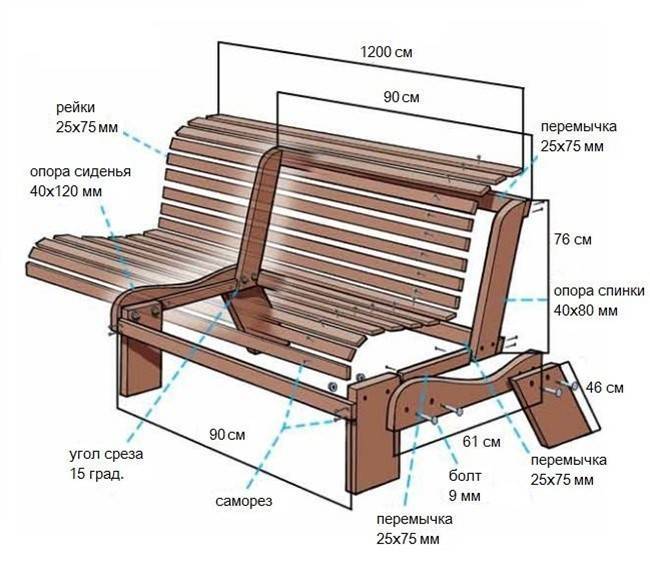 Парковые скамейки своими руками чертежи и фото