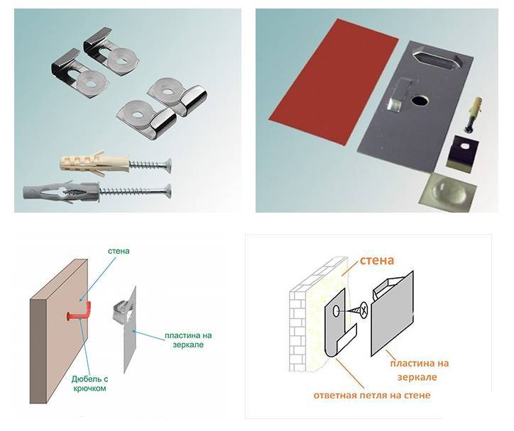 монтаж зеркала на стену