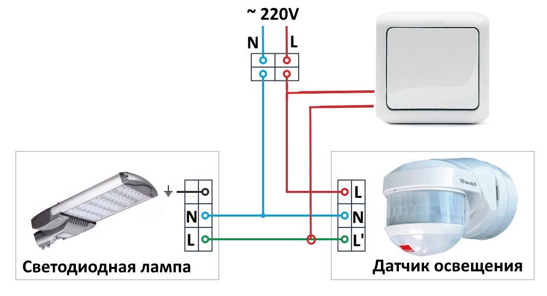 Светодиодный прожектор с датчиком движения и освещенности: конструкция и электрическая схема подключения