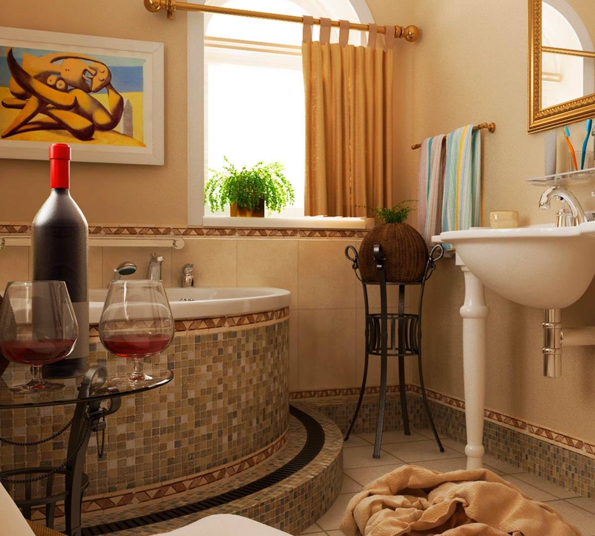 Интерьер ванной комнаты в средиземноморском стиле (26 идей светлого дизайна)