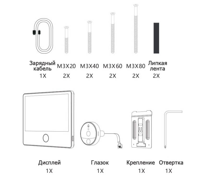 Видеоглазок xiaomi: smart loock caty