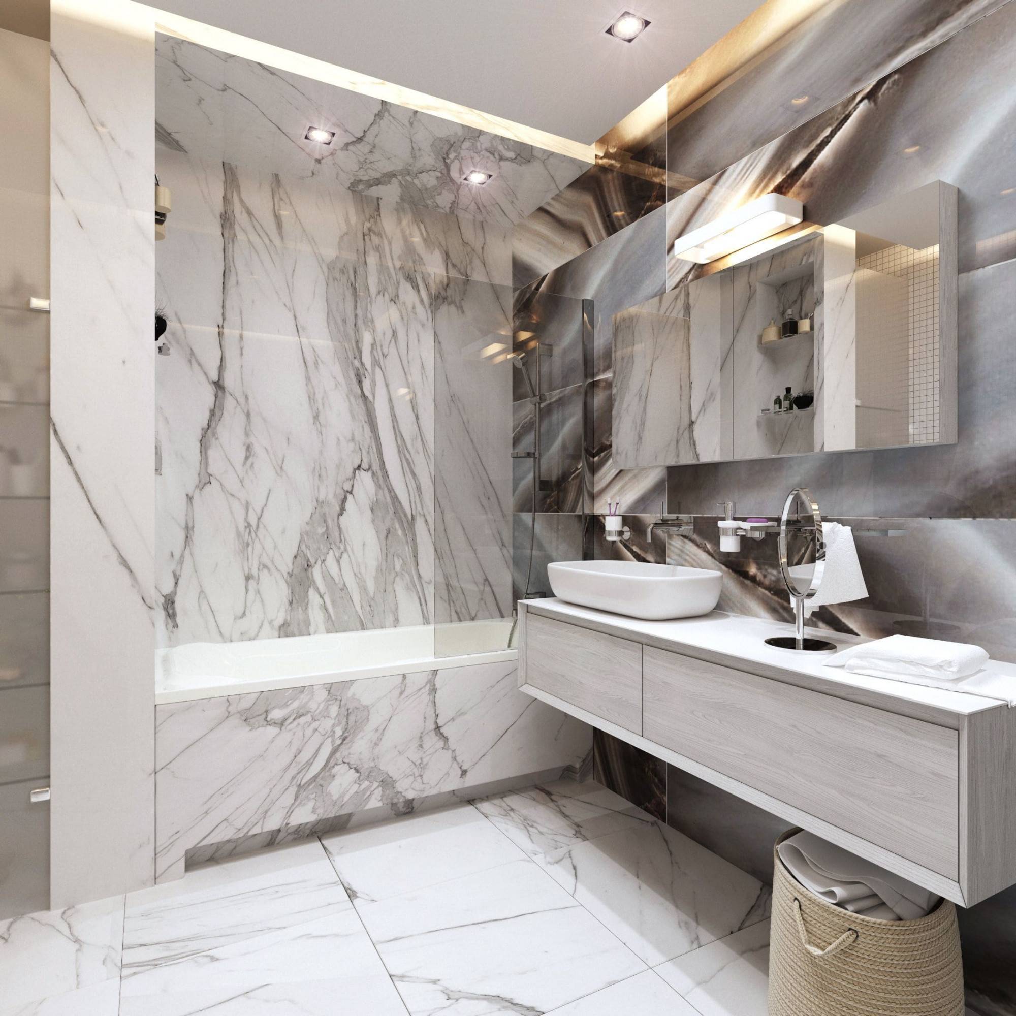 Ванная в мраморной плитке: 80 лучших фото-идей дизайна интерьера ванной - дизайн для дома