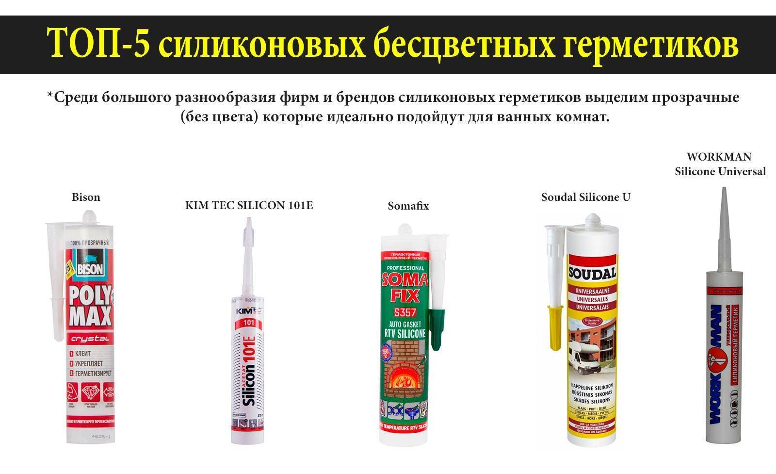 Герметик для ванной комнаты - акриловый, водостойкий, против плесени и другие