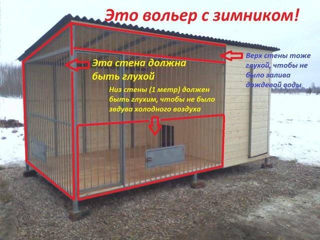 Вольер для собаки: какой лучше, как построить, размеры, схемы, изготовление