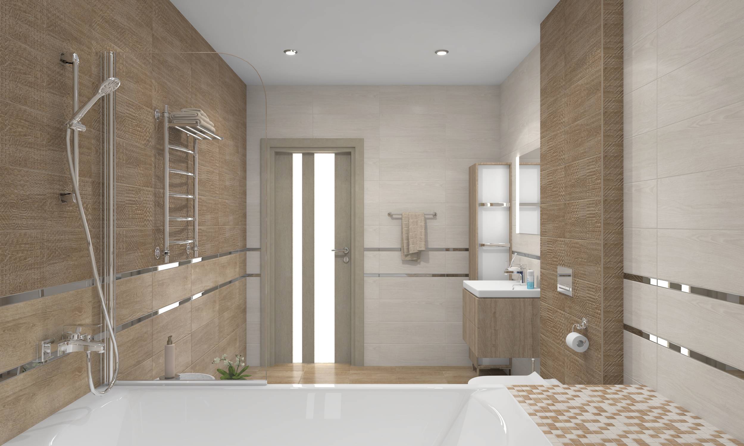 Плитка для ванной комнаты – фото идей дизайна в современном стиле