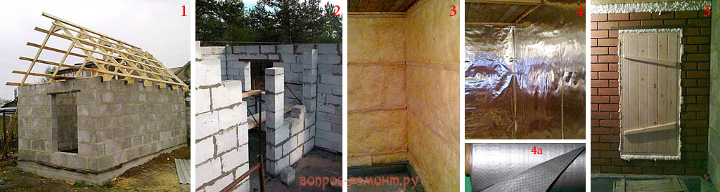 Процесс утепления парилки в бане из газобетона