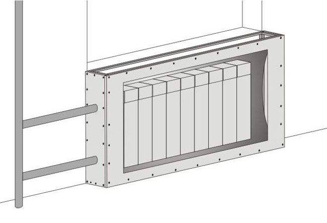 Экран для батареи из гипсокартона фото 22