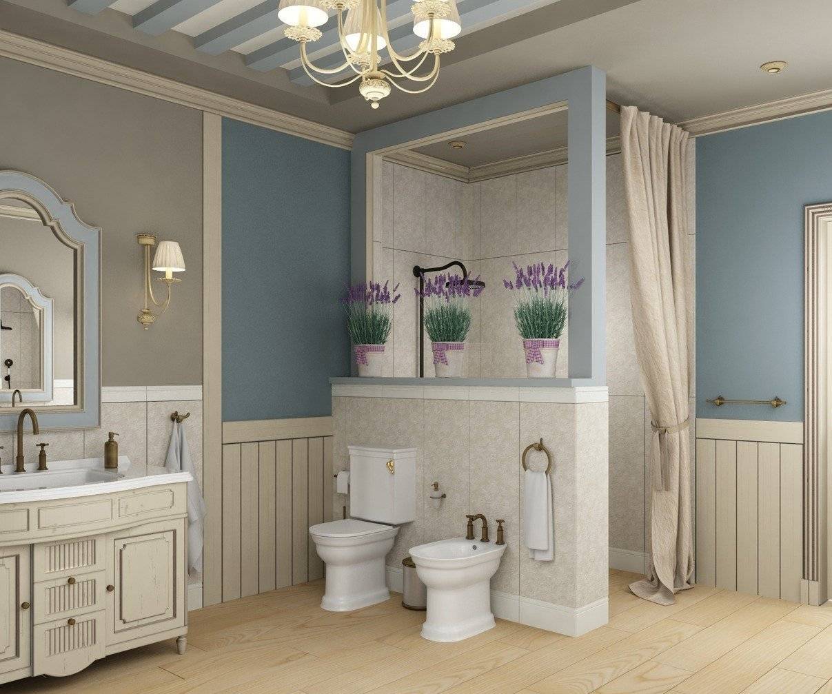 Ванная комната в стиле прованс - фото интерьера ванной комнаты