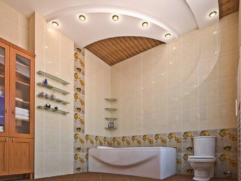 Дизайн потолка в ванной комнате: идеи оформления (100+ фото)