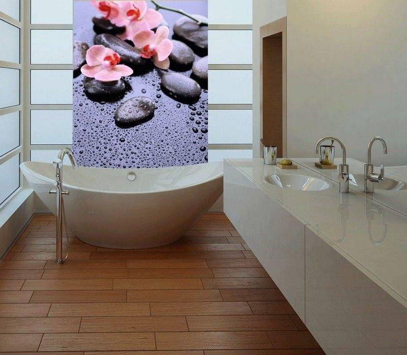 Ванна фотообои. Фотопанно в ванную комнату. Фотообои в ванной комнате. Фотообои в интерьере ванной комнаты. Фито панно в ванной.