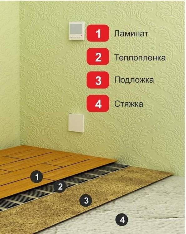 Инфракрасный пленочный теплый пол под ламинат: укладка по шагам