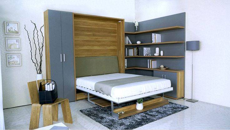 Встроенная кровать, откидная шкаф кровать, горизонтальные трансформеры, встроенные в стену