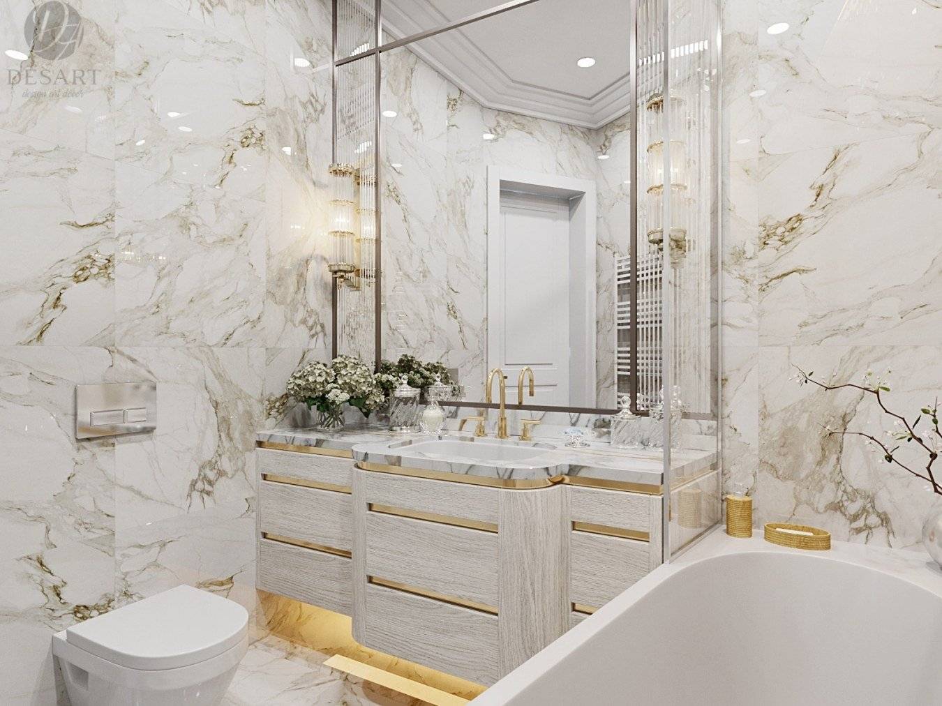 Ванная в мраморной плитке: 80 лучших фото-идей дизайна интерьера ванной