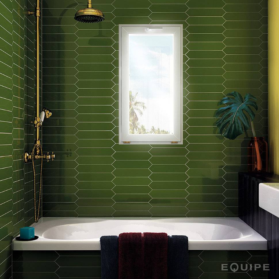 Зеленая плитка в ванной | домфронт