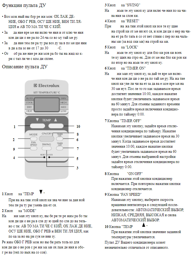 ✅ как пользоваться пультом от кондиционера электролюкс -
