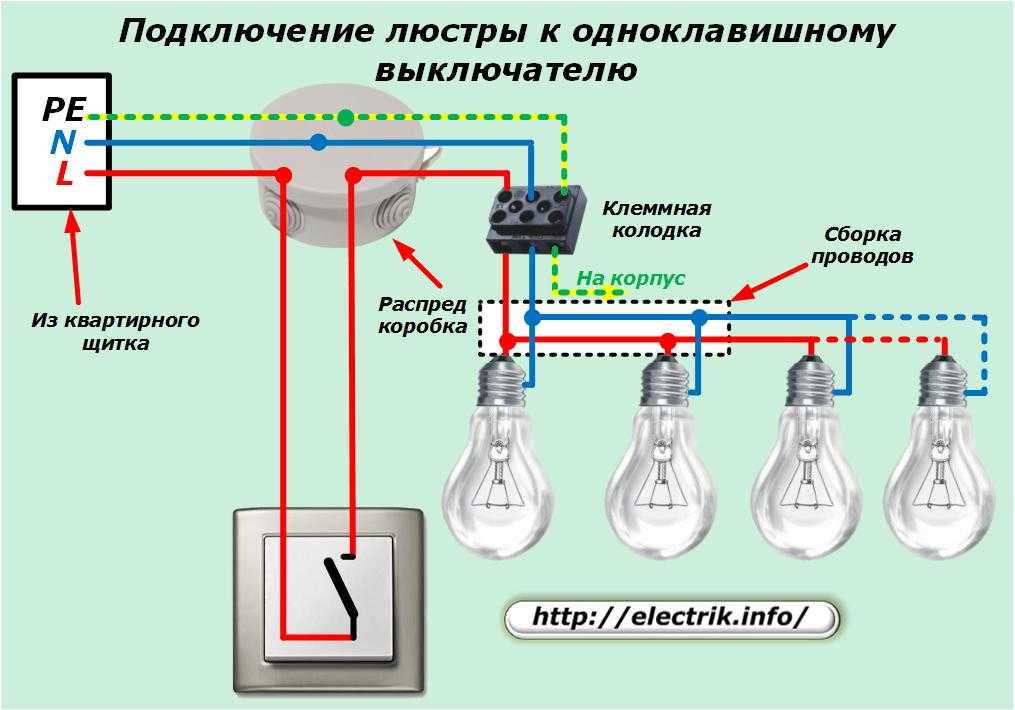 Соединение проводов выключателя