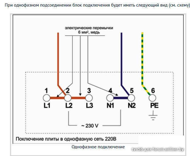 Подключение варочной панели к электросети: 3 провода, трехфазная варочная панель