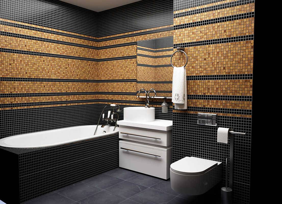 Мозаика для ванной комнаты: 155 фото, варианты раскладки плитки, отзывы
