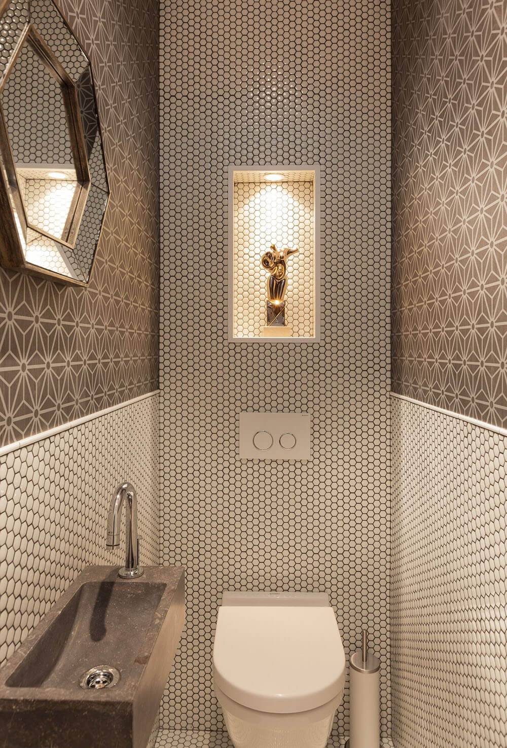 Плитка в туалете: +75 фото примеров дизайна