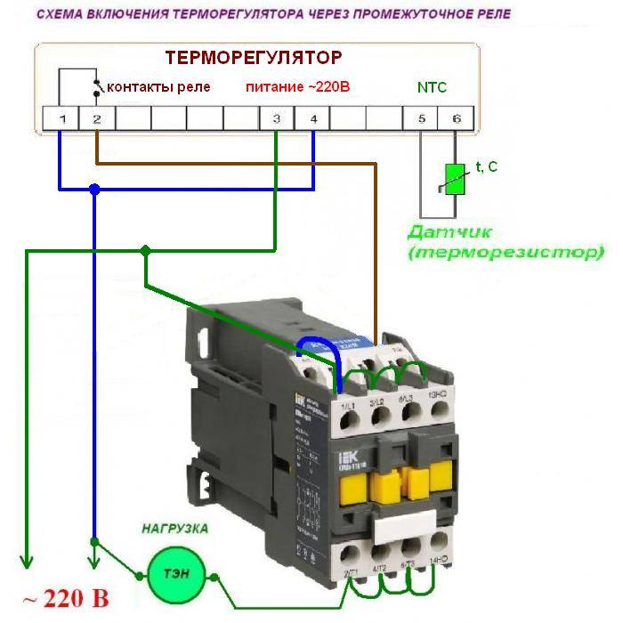 Схема подключения теплового реле к магнитному пускателю 380