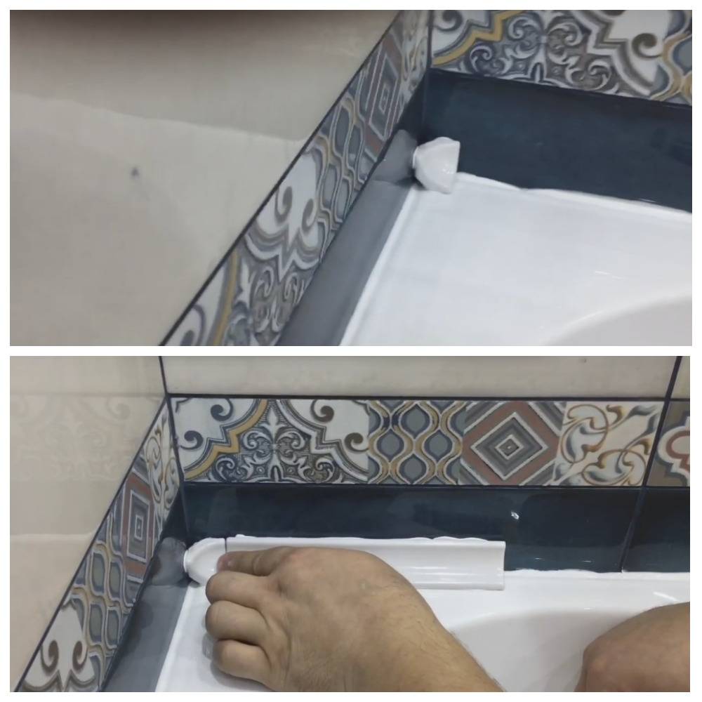 Как приклеить уголок для ванны, виды самоклеющихся бортиков, фото
