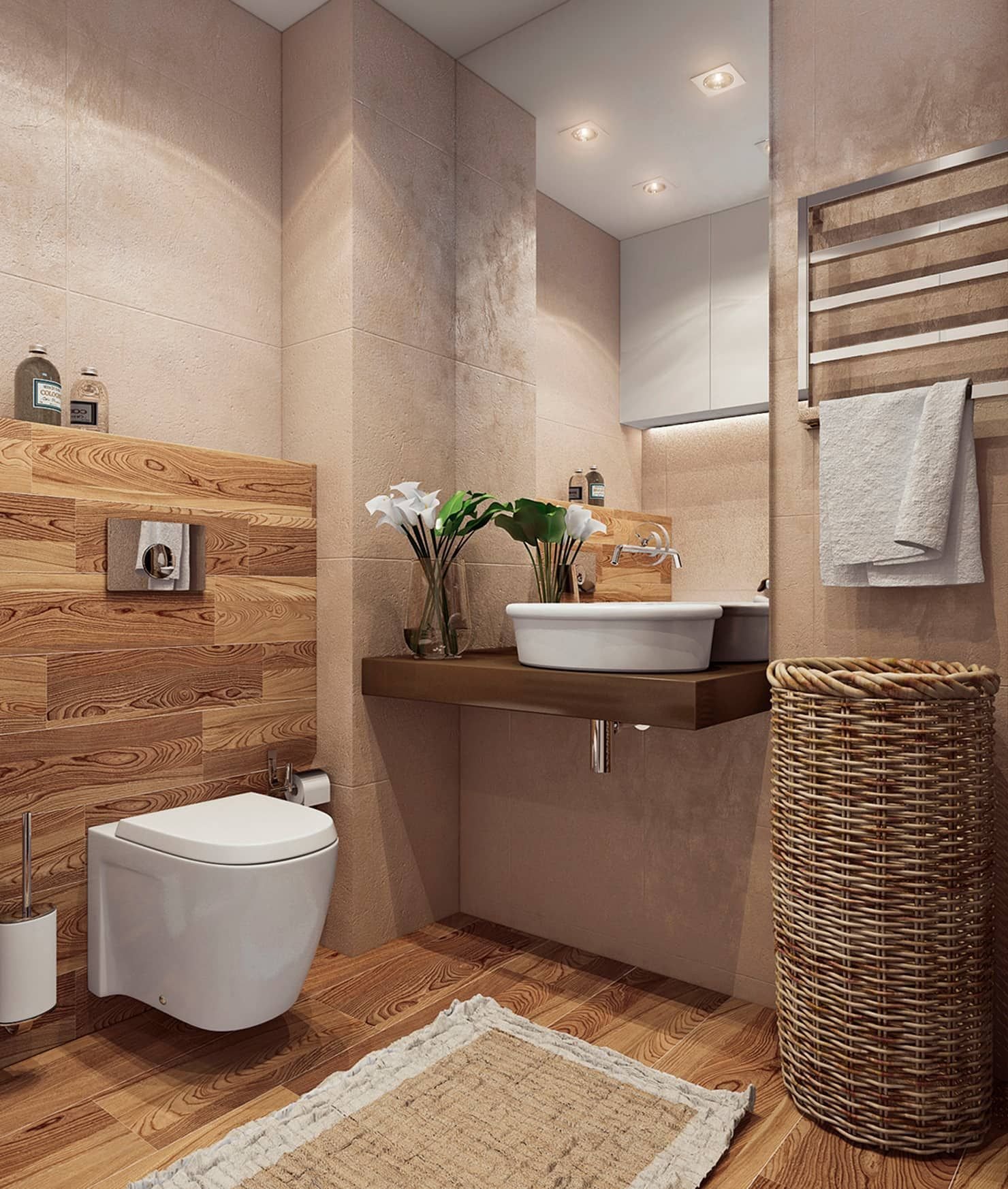 Плитка под дерево в ванной: варианты дизайна, разница между кафелем и керамогранитом, способы укладки