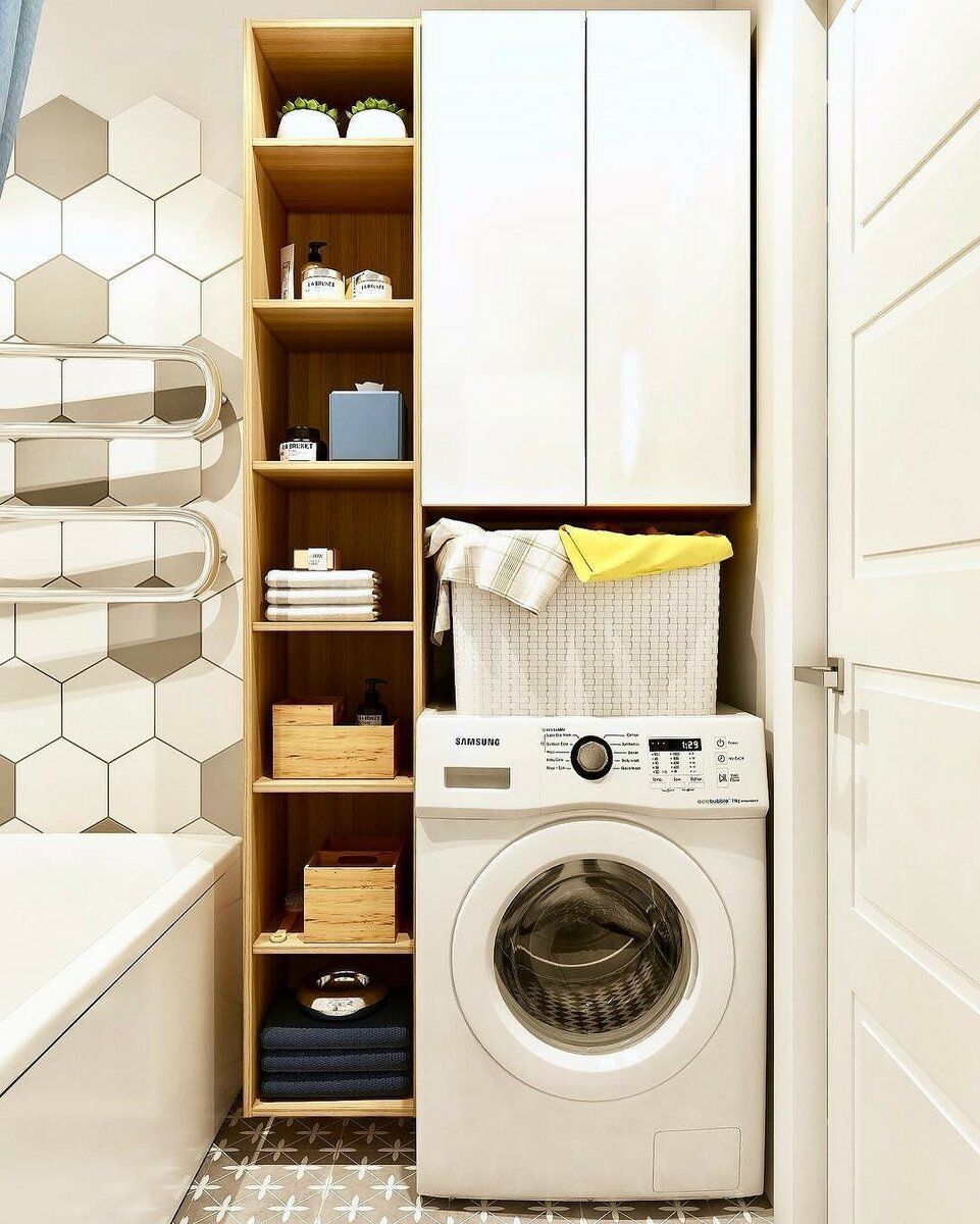Шкаф под стиральную машинку: купить или сделать самому?