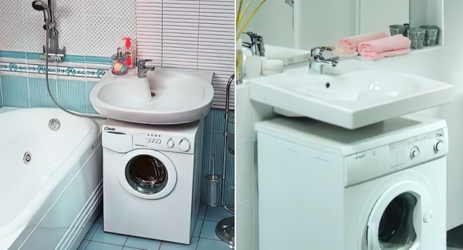Выбор компактной стиральной машины под раковиной в ванной комнате