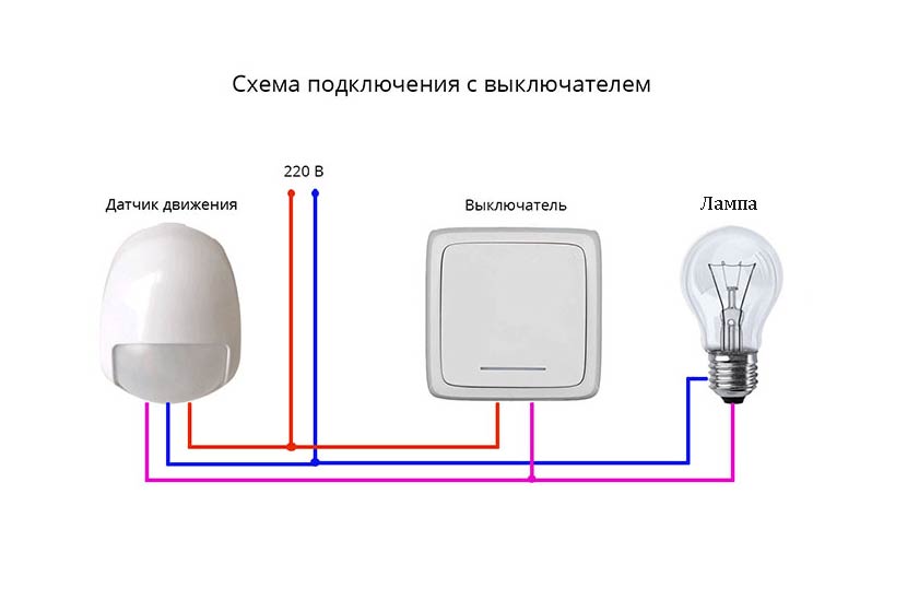 Схема подключения датчика движения для освещения: инструкция