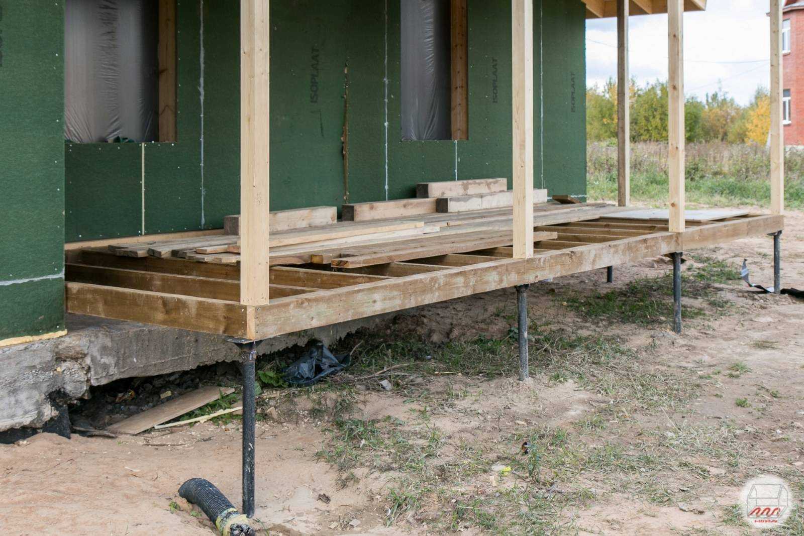 Фундамент для террасы (веранды) на винтовых сваях своими руками | o-builder.ru