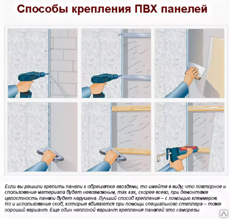 Как крепить панели пвх к стене и потолку различными способами