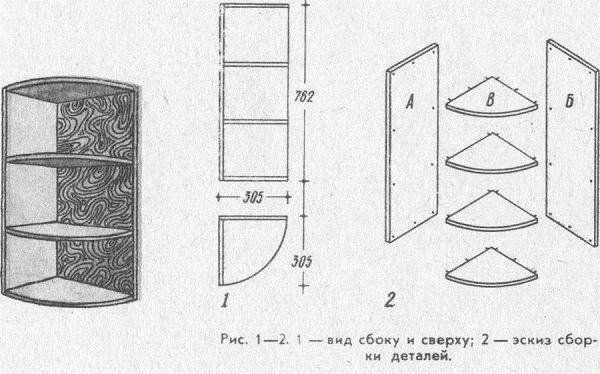 Угловая полка своими руками из дсп чертежи фото