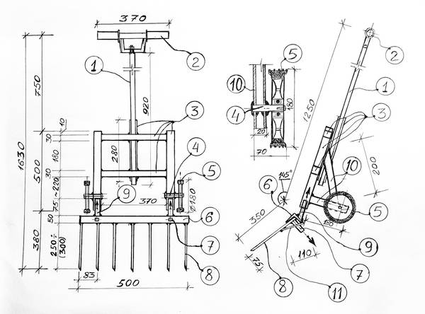 Ручной рыхлитель почвы своими руками чертежи
