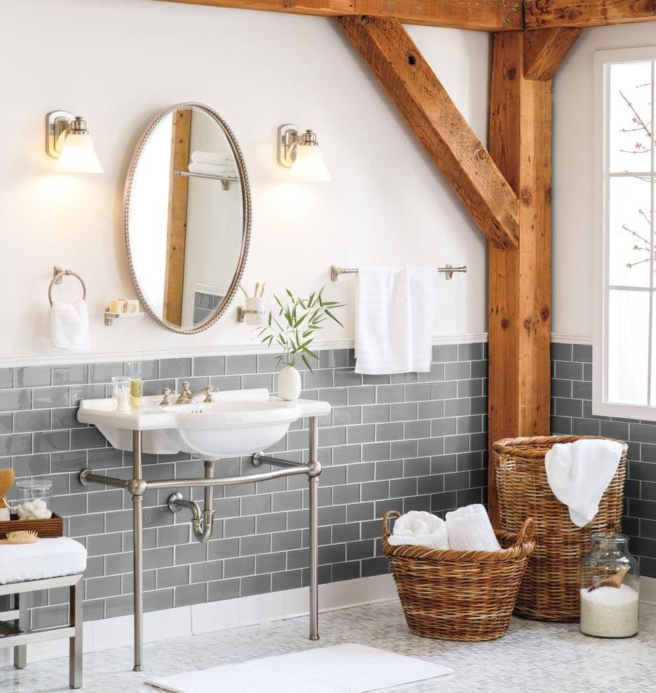 Ванная комната в стиле кантри, фото ванных в деревенском дизайне