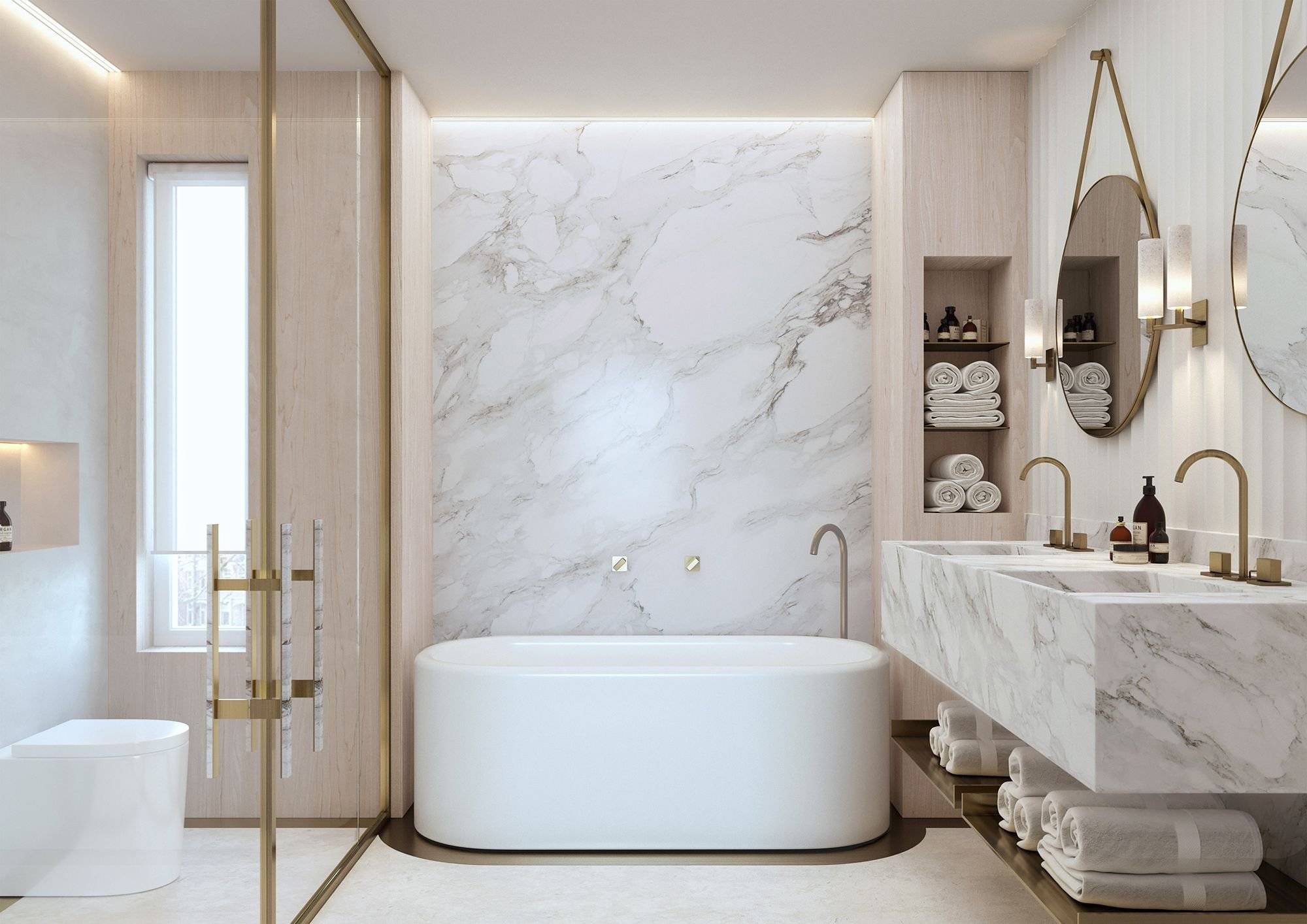 Дизайн ванной комнаты с мраморной плиткой - лучшие идеи!