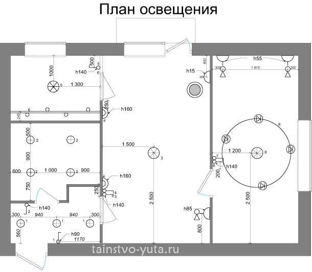 Схема освещения прихожей