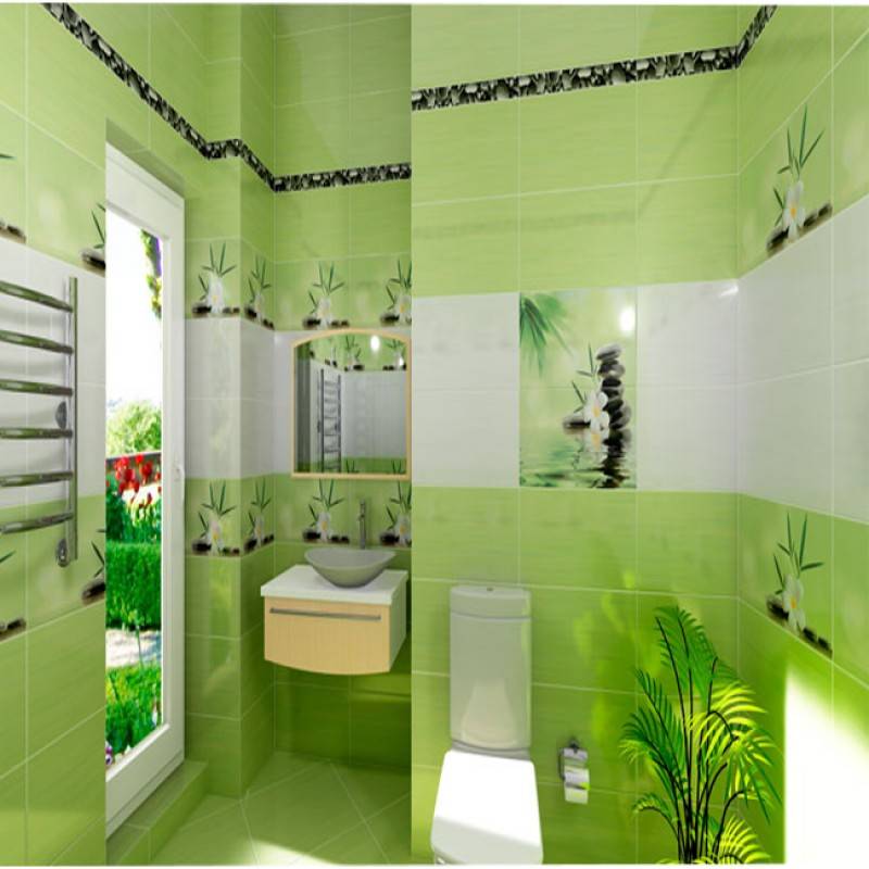 Зеленая плитка для ванной комнаты: выбор и ее укладка