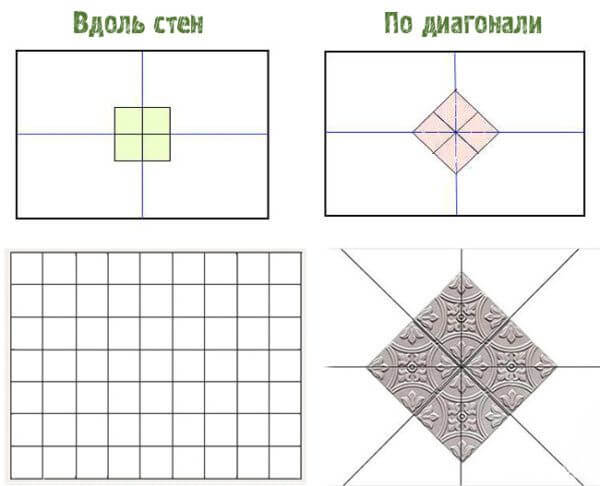 Как наклеить потолочную плитку своими руками
