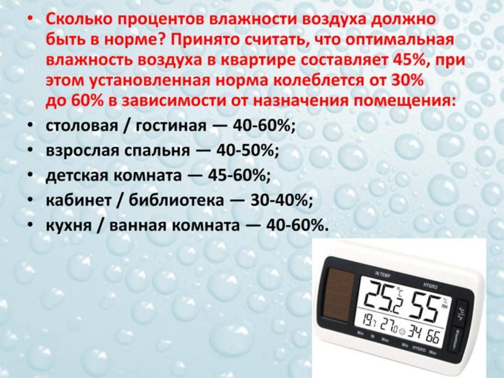 Какая влажность воздуха должна быть в квартире: норма зимой и летом