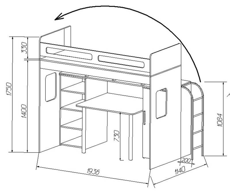 Чертежи кровать чердак