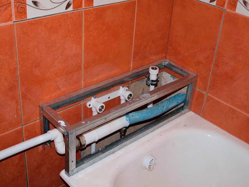 Как спрятать трубы в ванной, на кухне и в других помещениях