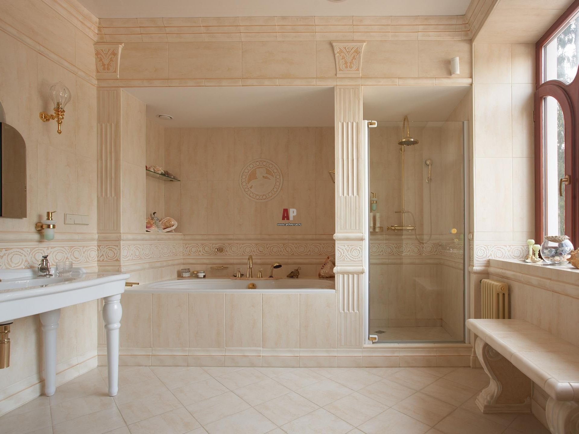 ванная комната в греческом стиле