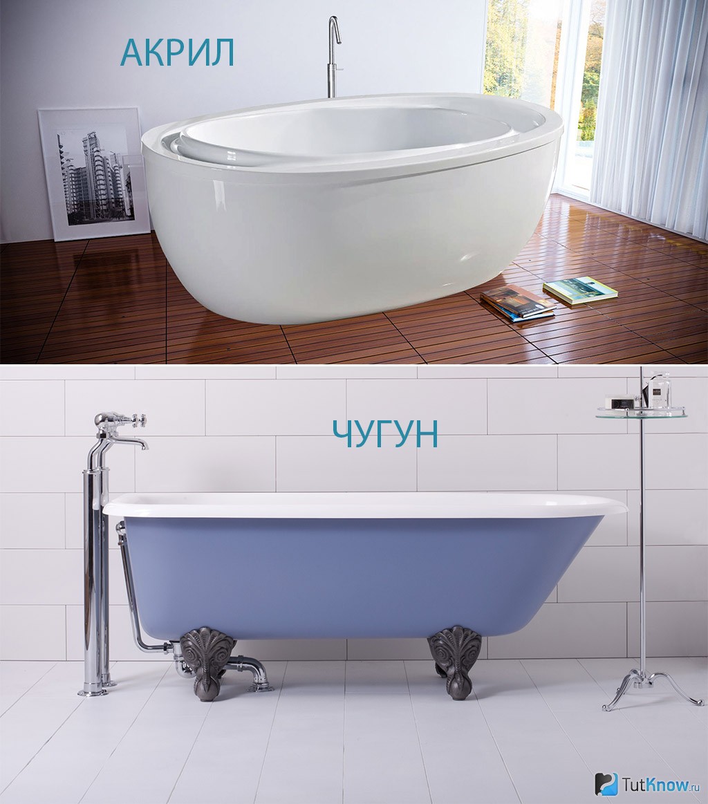Какую ванну выбрать — акриловую, стальную или чугунную?