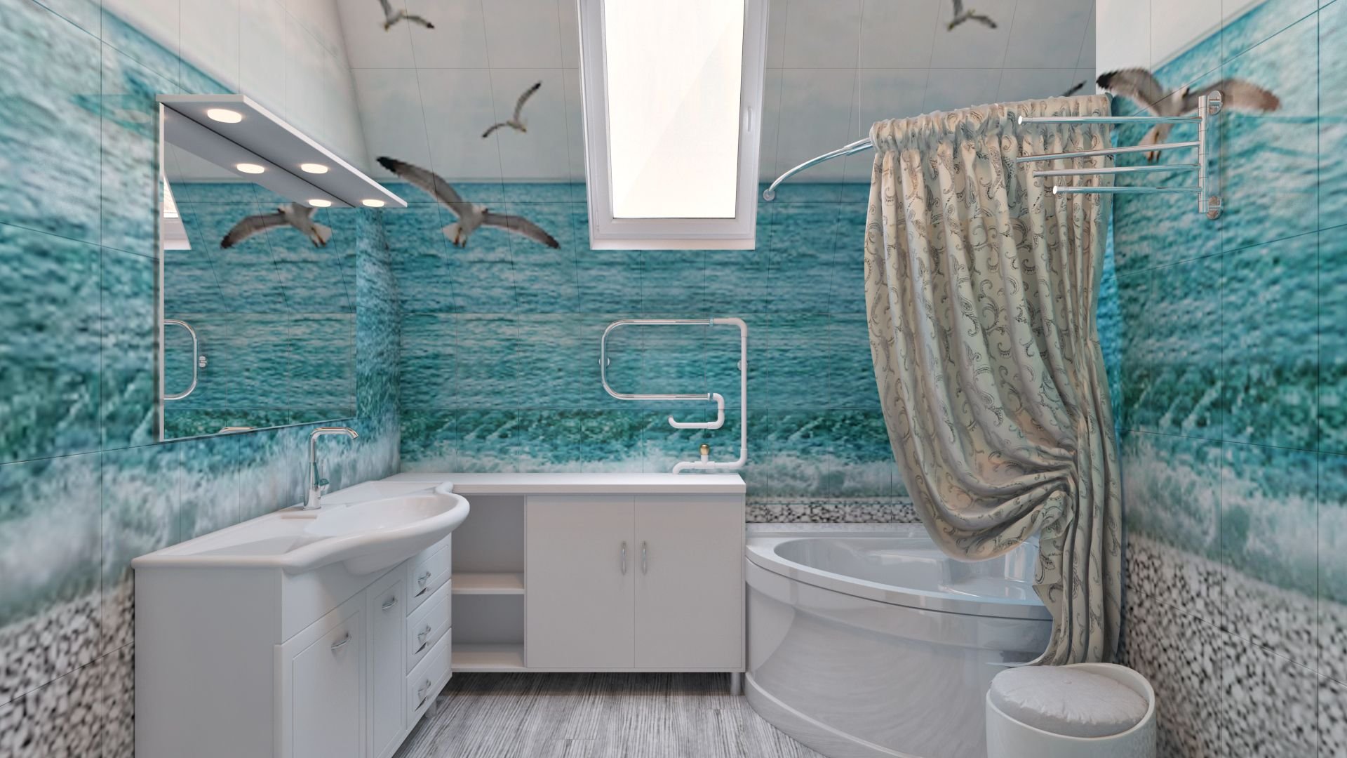 Ванная в морском стиле: 150 фото лучших идей дизайна и оригинальных сочетаний голубых оттенков в интерьере маленькой ванной комнаты